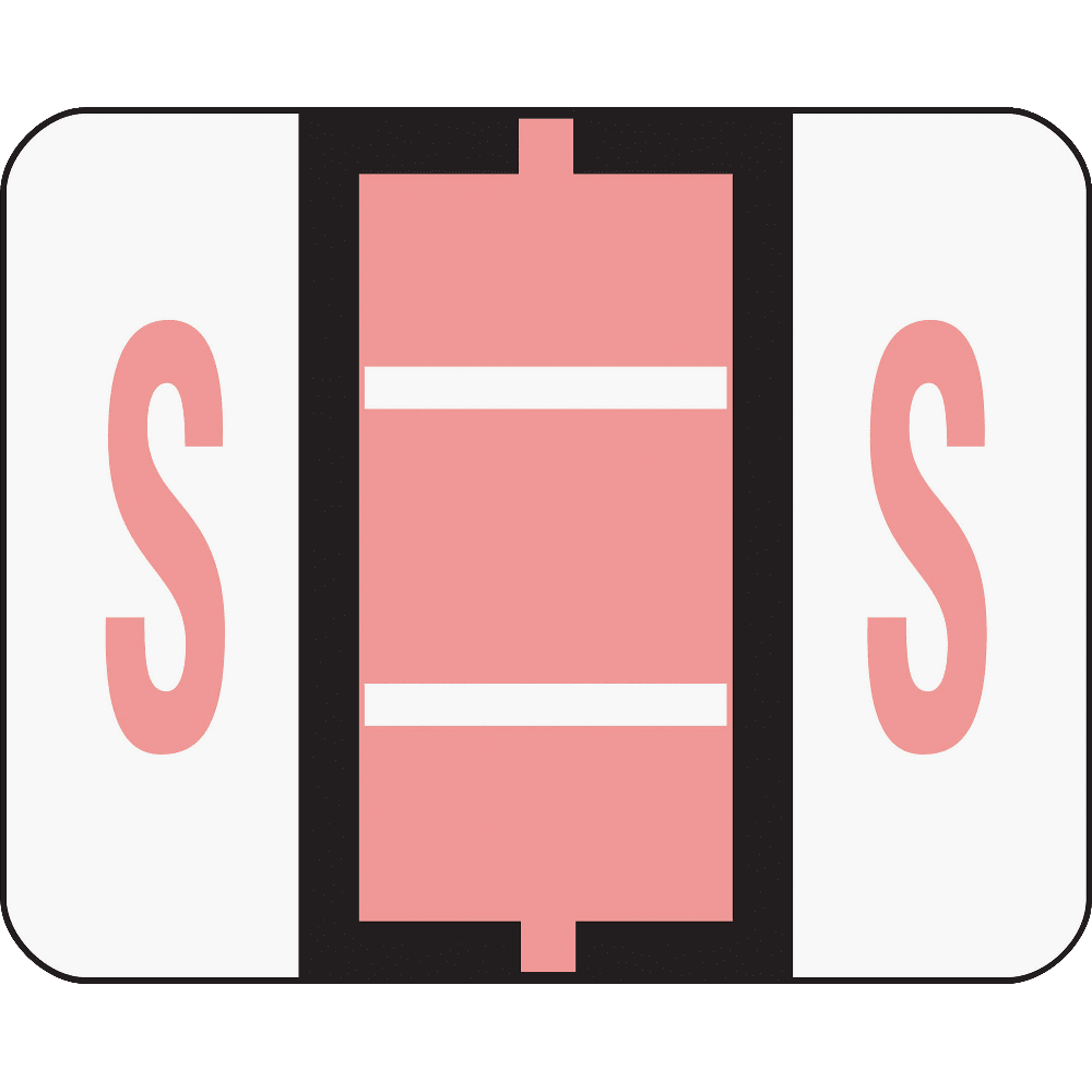 Smead BCCR Bar-Style Permanent Alphabetical Labels, S, Pink, Roll Of 500