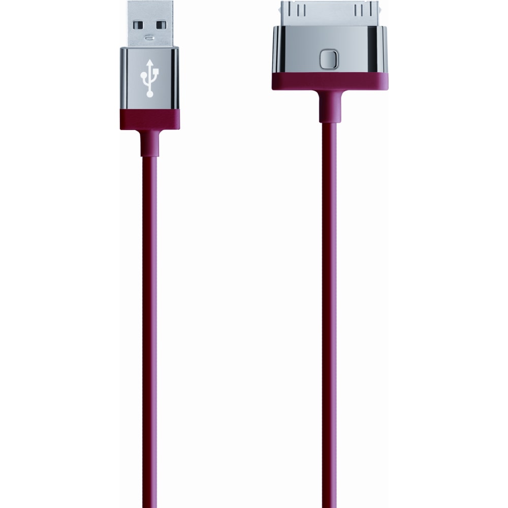 Belkin MIXIT ChargeSync 30-Pin Cable For Apple iPhone 3G/4, iPad And iPod, Red