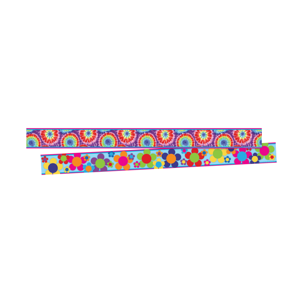 Barker Creek Double-Sided Border Strips, 3in x 35in, Tie Dye, Set Of 24