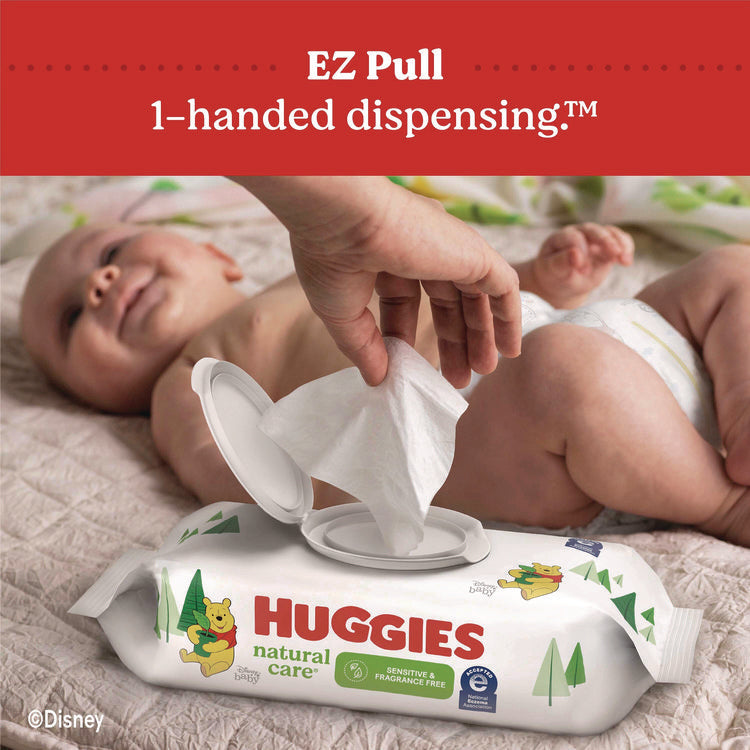 Natural Care Sensitive Baby Wipes, Unscented, White, 64/Pack, 12 Packs/Carton