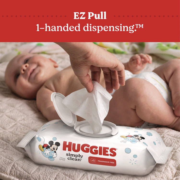 Simply Clean Fragrance Free Baby Wipes, 64/Pack, 11 Packs/Carton