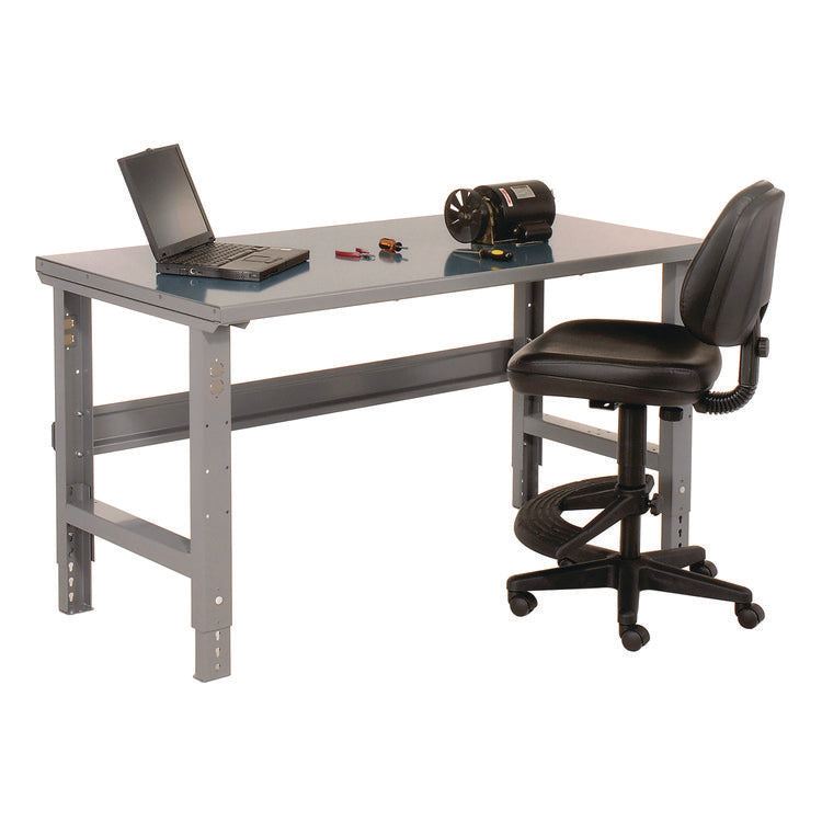 Standard Duty Steel Top Adjustable Height Workbench, 2,000 lbs, 72 x 30 x 30.88 to 36.88, Gray