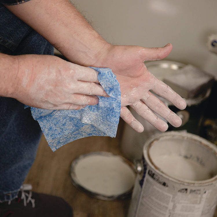 Hand Cleaner Towels, Cloth, 10 x 12, Citrus, Blue/White, 72/Bucket