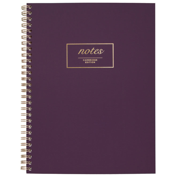 Jewel Tone Notebook with Gold Twin-Wire Binding, 1-Subject, Wide/Legal Rule, Jewel Tone Purple Cover, (80) 9.5 x 7.25 Sheets