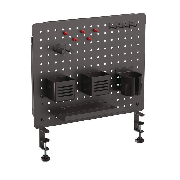 Pegboard Organizer, Three Compartments, 20.58 x 1 x 17, Black, Steel