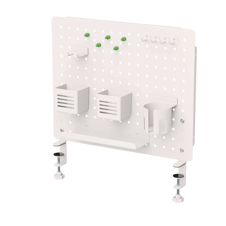 Pegboard Organizer, Three Compartments, 20.58 x 1 x 17, White, Steel