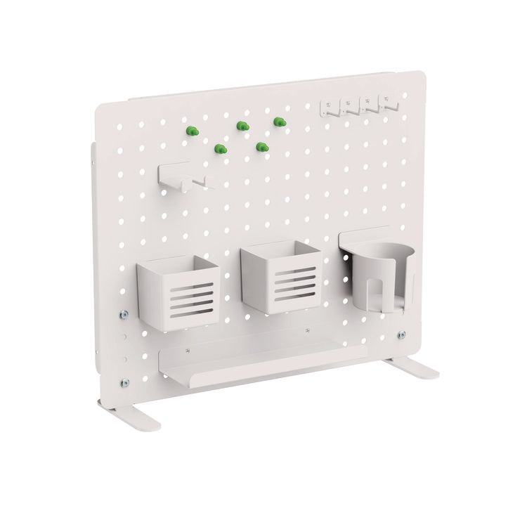 Pegboard Organizer, Three Compartments, 20.58 x 1 x 17, White, Steel