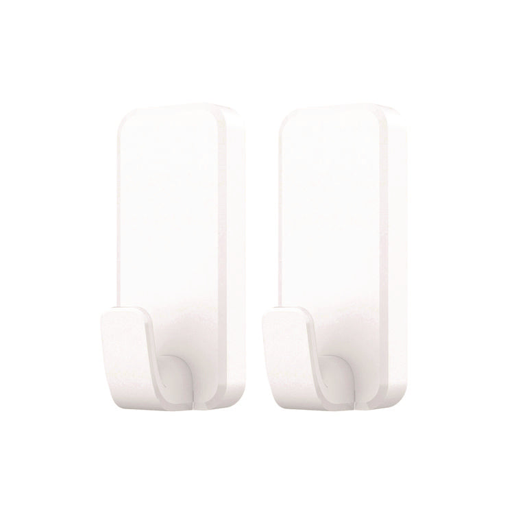X-Large Utility Hooks, Plastic, White, 10 lb Capacity, 2 Hooks and 6 Strips/Pack