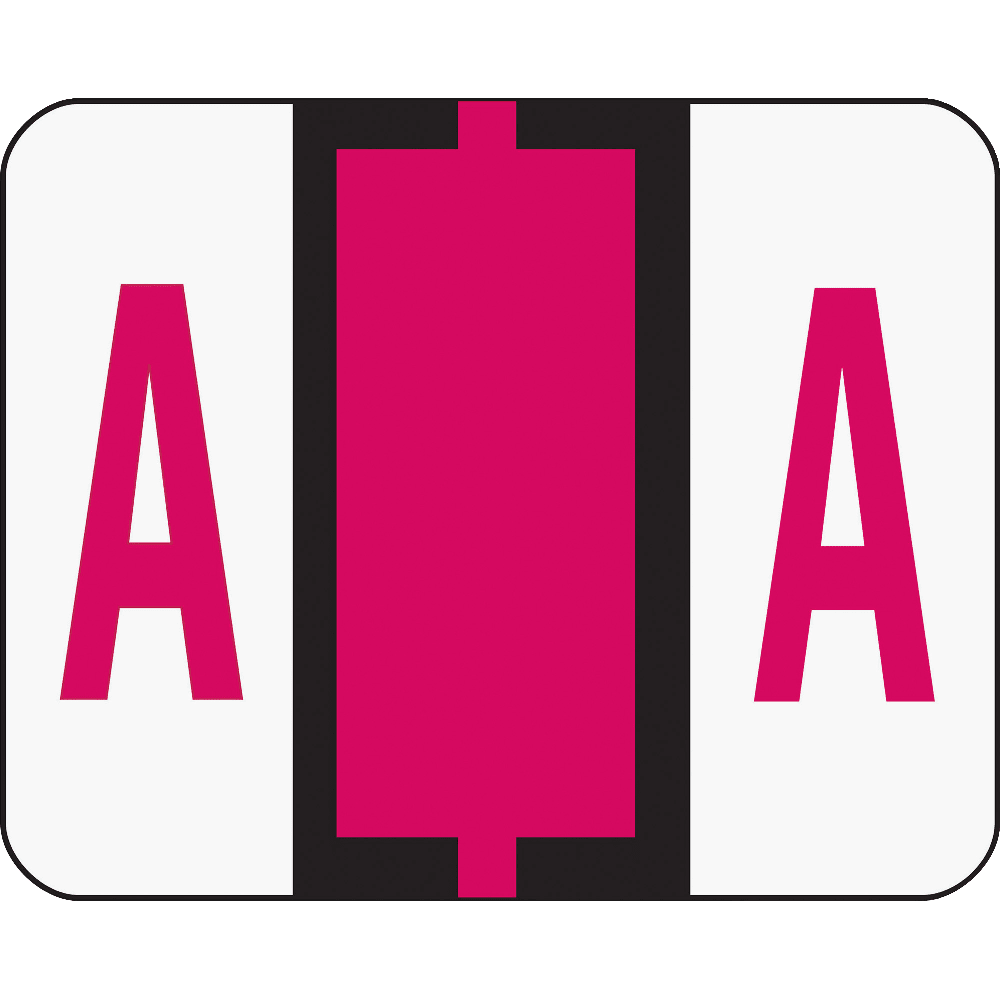 Smead BCCR Bar-Style Permanent Alphabetical Labels, A, Red, Roll Of 500