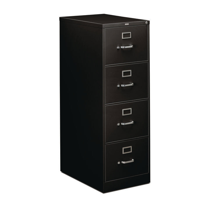 310 Series Vertical File, 4 Legal-Size File Drawers, Black, 18.25" X 26.5" X 52"