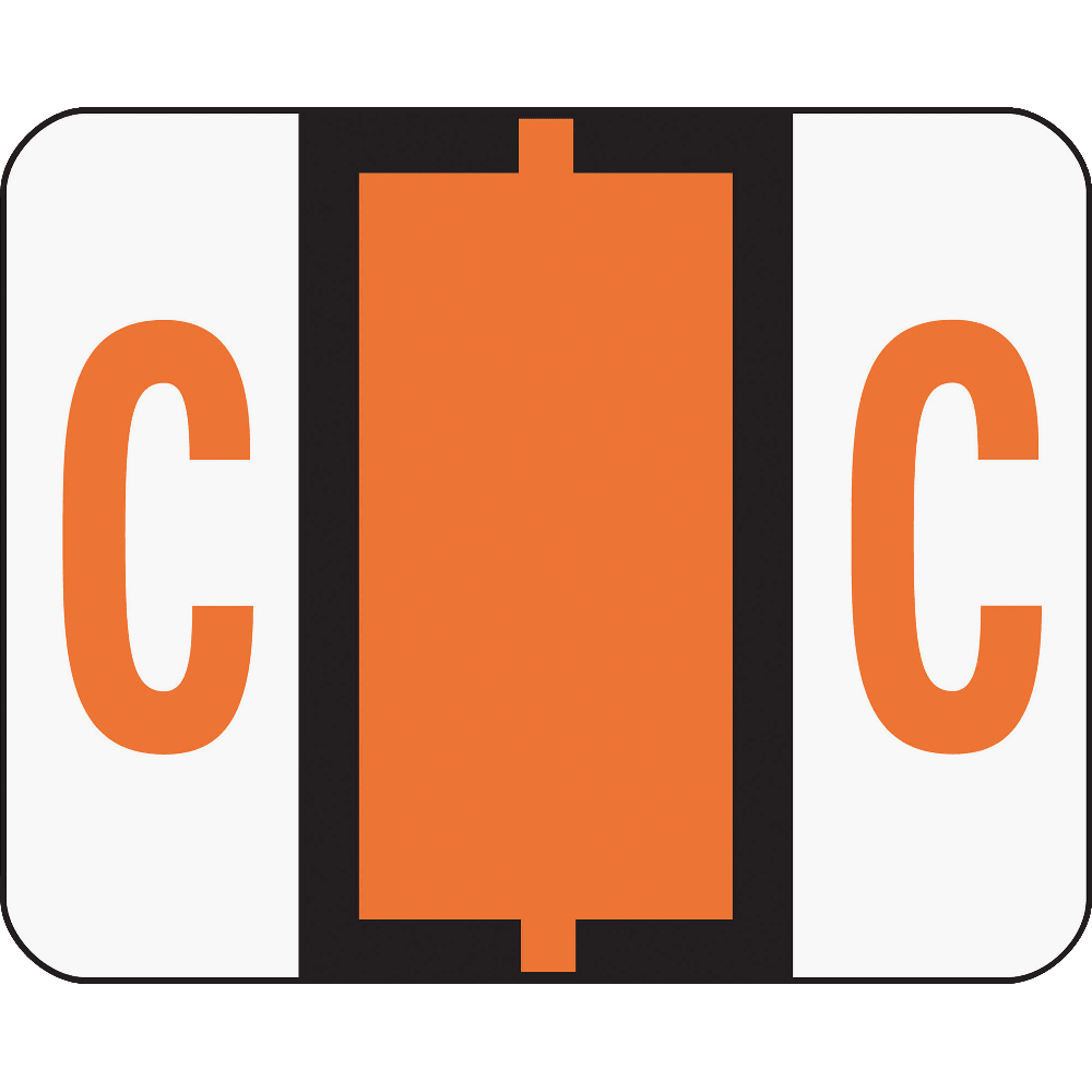 Smead BCCR Bar-Style Permanent Alphabetical Labels, C, Dark Orange, Roll Of 500