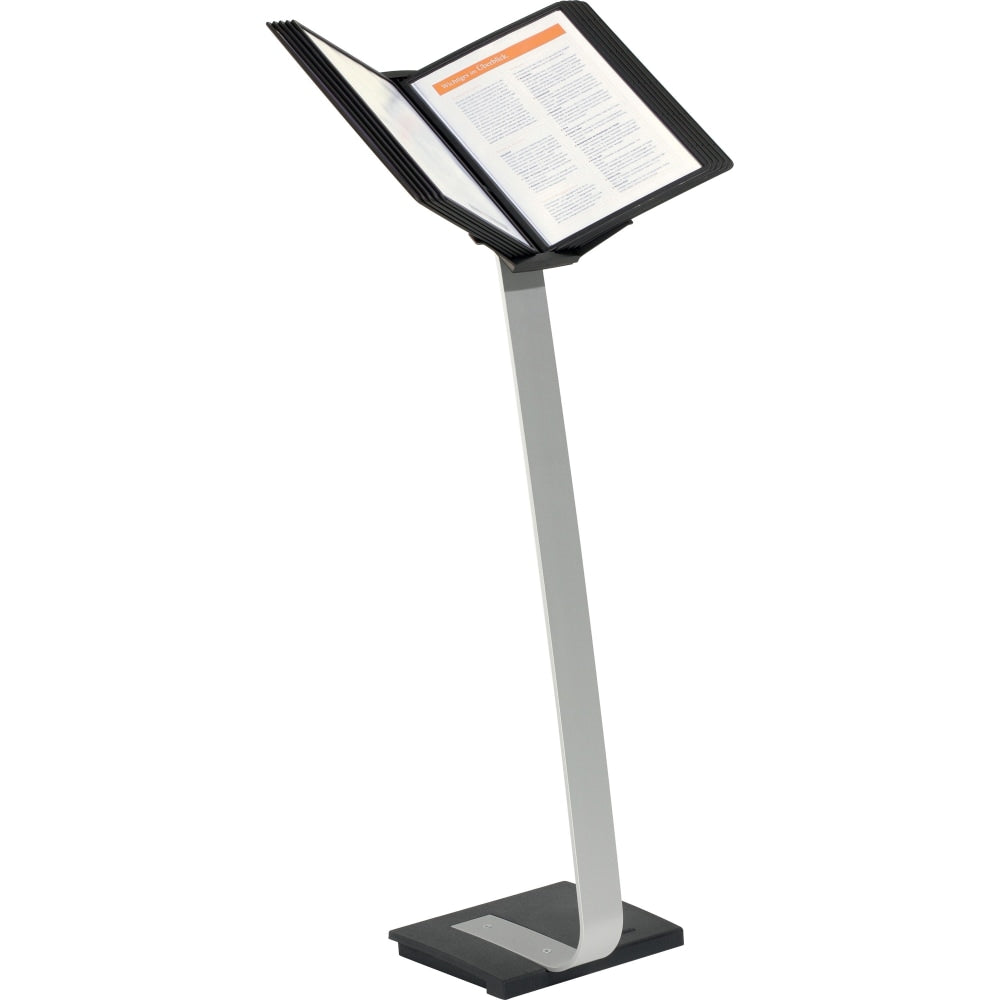 SHERPA Stand Pro 10 - Support Letter 8.50in x 11in Media - Rugged, Anti-glare - Black - Aluminum Stand, Polypropylene Sleeve - 3.5in Height x 14.7in Width x 42.6in Depth - 1 Each