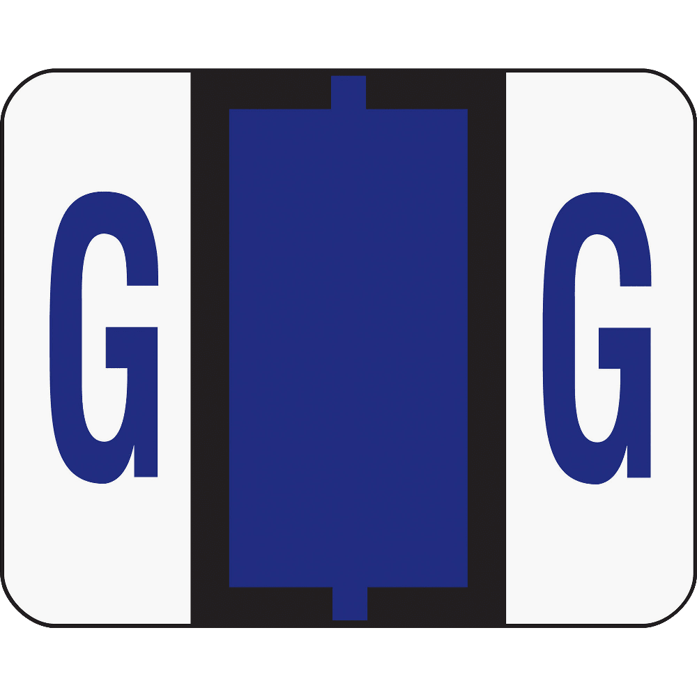Smead BCCR Bar-Style Permanent Alphabetical Labels, G, Violet, Roll Of 500