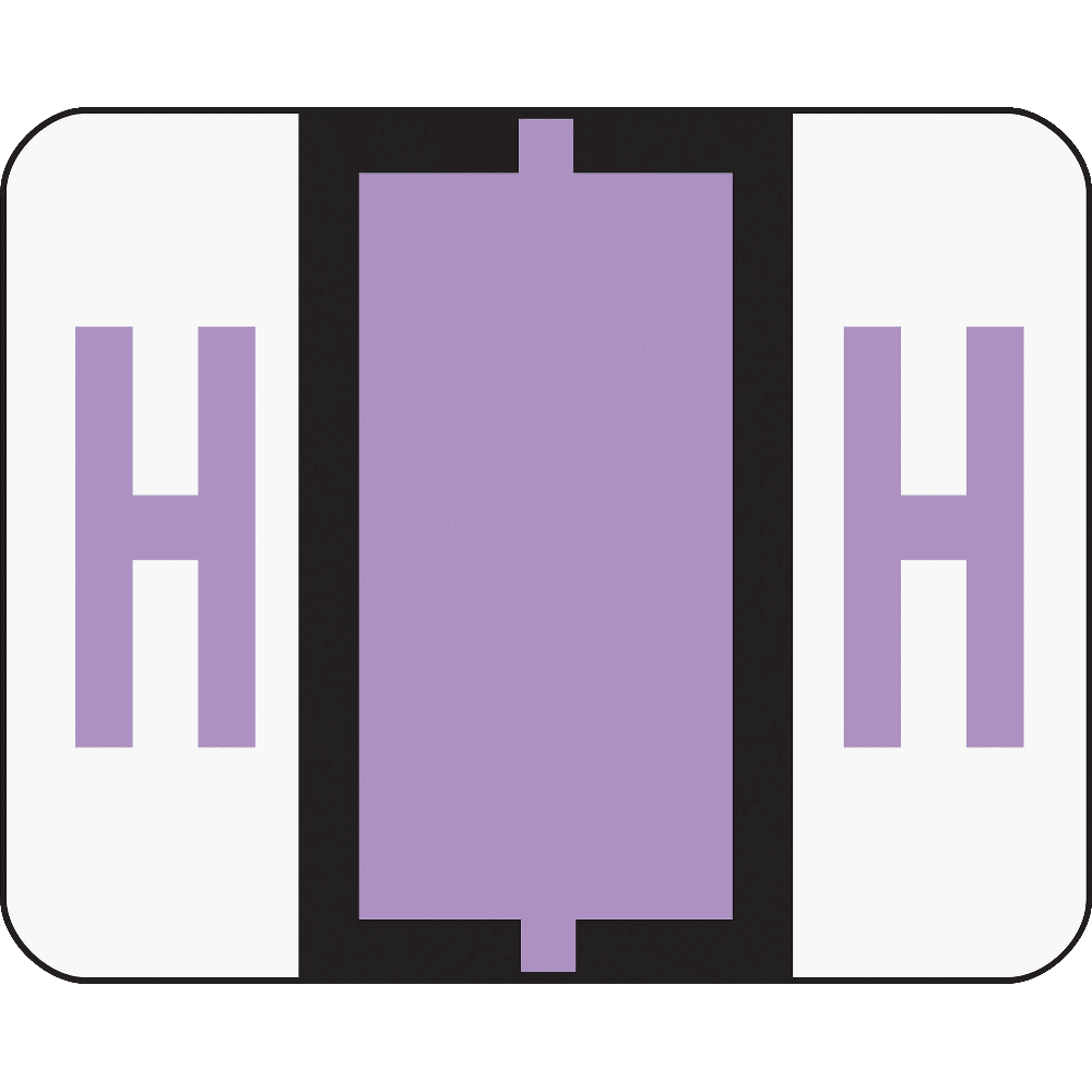 Smead BCCR Bar-Style Permanent Alphabetical Labels, H, Lavender, Roll Of 500
