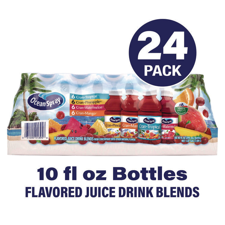 Tropical Variety Pack, Assorted Flavors, 10 oz Bottle, 24/Carton