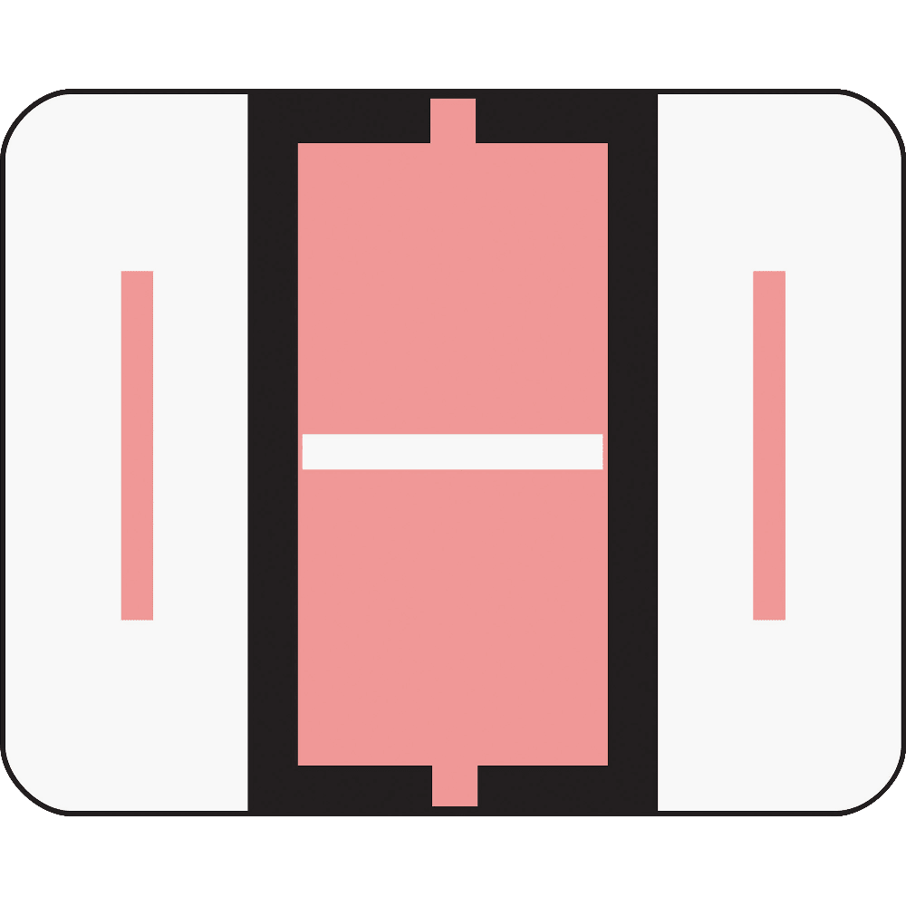 Smead BCCR Bar-Style Permanent Alphabetical Labels, I, Pink, Roll Of 500