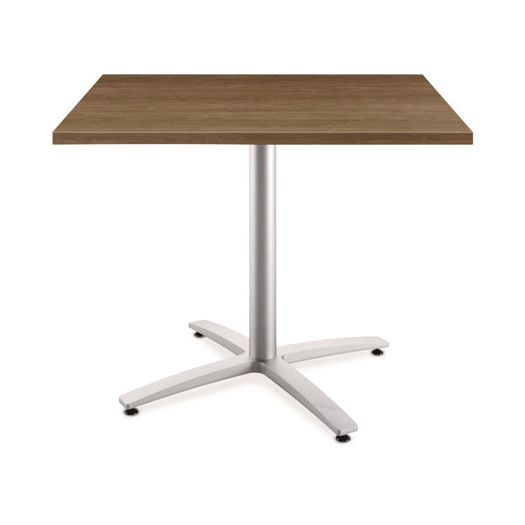 Between Seated-Height X-Base for 42" Table Tops, 32.68w x 29.57h, Silver