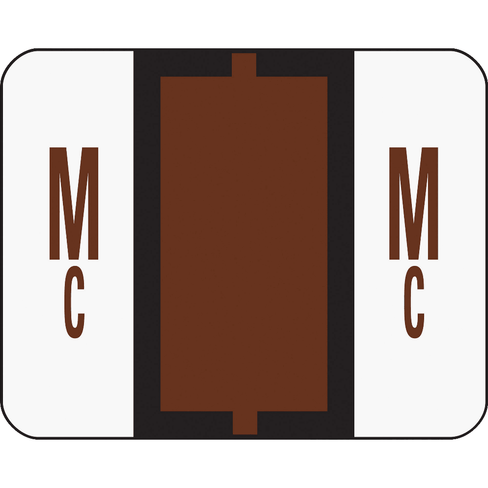 Smead BCCR Bar-Style Permanent Alphabetical Labels, Mc, Brown, Roll Of 500