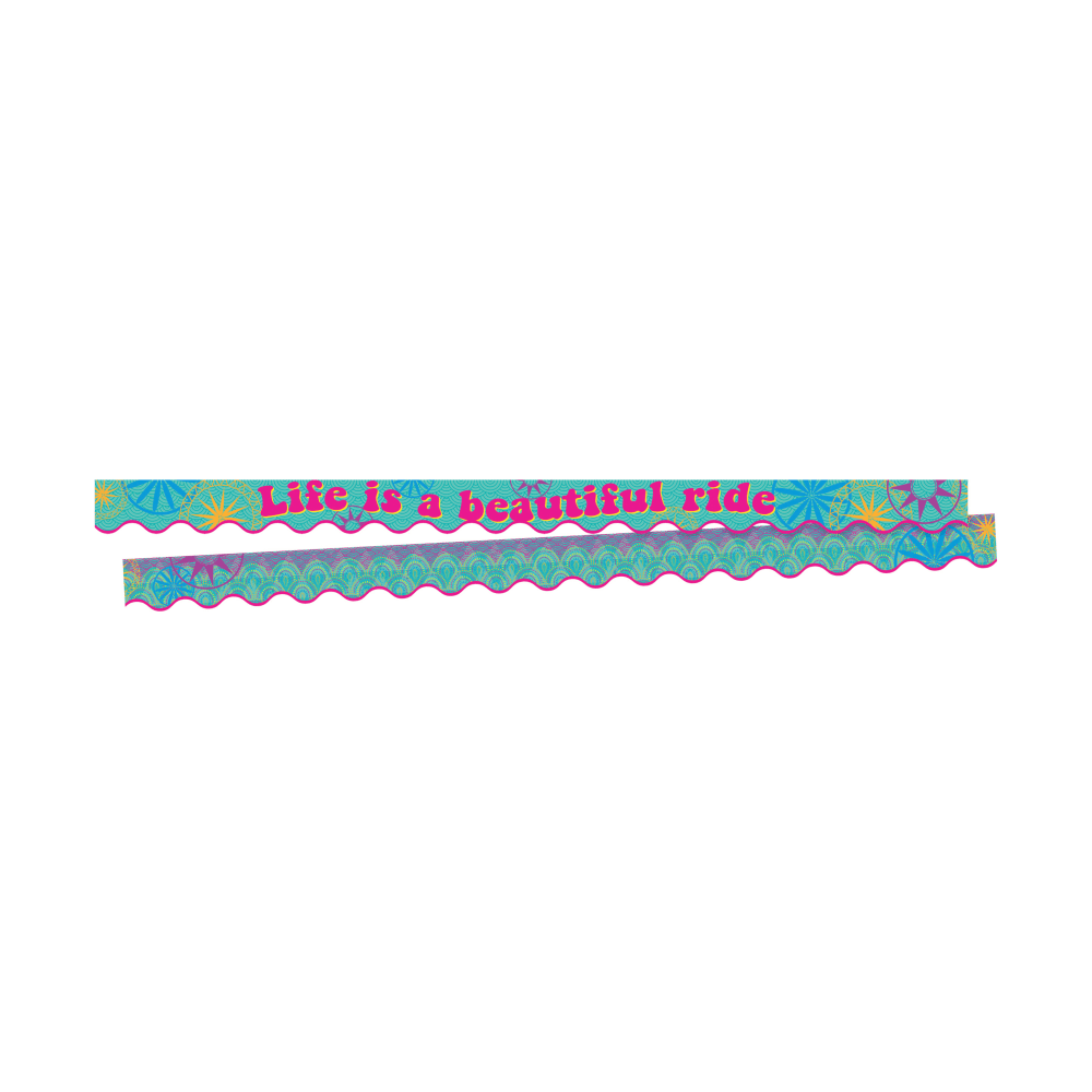 Barker Creek Scalloped-Edge Border Strips, 2 1/4in x 36in, Life Is Beautiful, Pre-K To College, Pack Of 26