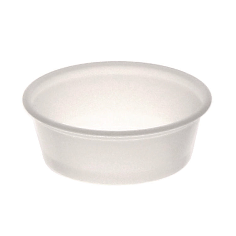 Plastic Portion Cup, 1.5 oz, Translucent, 125/Sleeve, 20 Sleeves/Carton