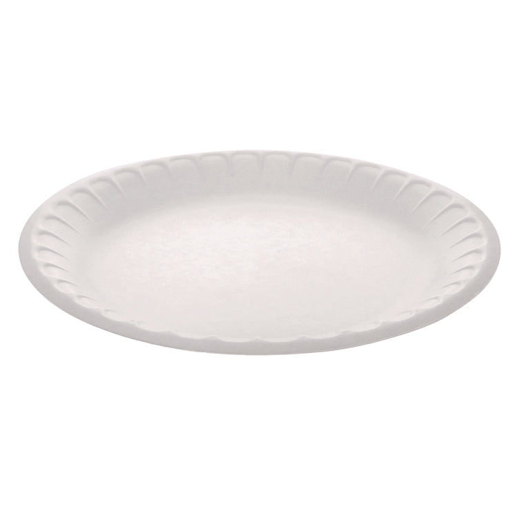 Placesetter Satin Non-Laminated Economy Foam Dinnerware, Plate, 9" dia, White, 500/Carton