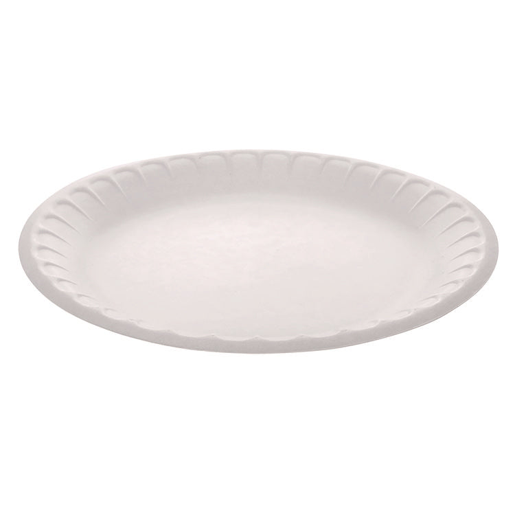 Placesetter Satin Non-Laminated Foam Dinnerware, Plate, 9" dia, White, 500/Carton