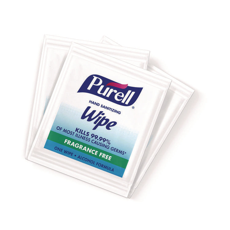 Sanitizing Hand Wipes, Individually Wrapped, 1-Ply, 4.5 x 6.5, Lemon, White, 1,800/Carton