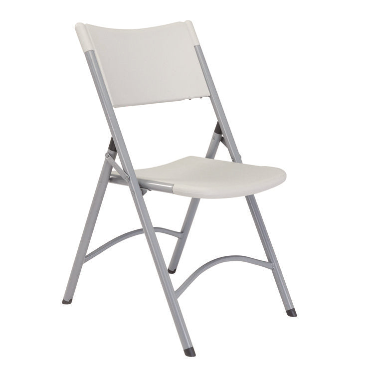 600 Series Heavy Duty Plastic Folding Chair, Supports Up to 500 lb, 18" Seat Height, Gray Seat/Back/Base, 4/Pack