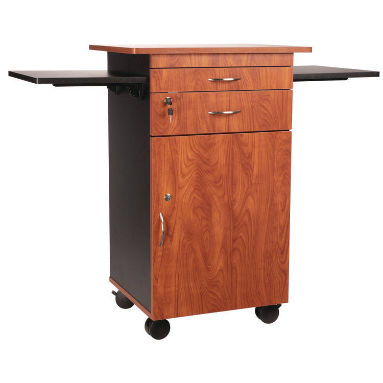 Multimedia Presentation Cart, 25 x 19 x 38, Cherry/Black