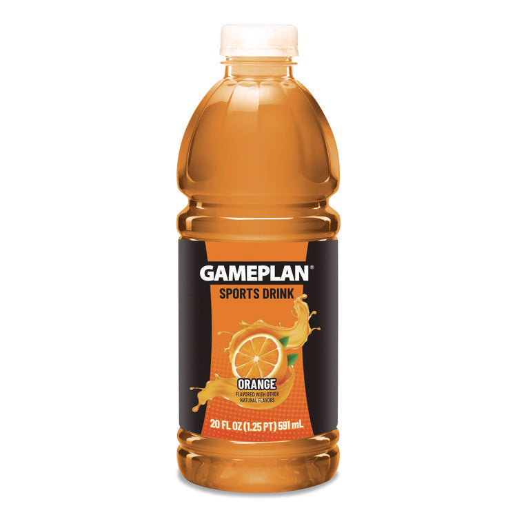 Gameplan Sports Drink, Orange, 20 oz Bottle, 24/Carton