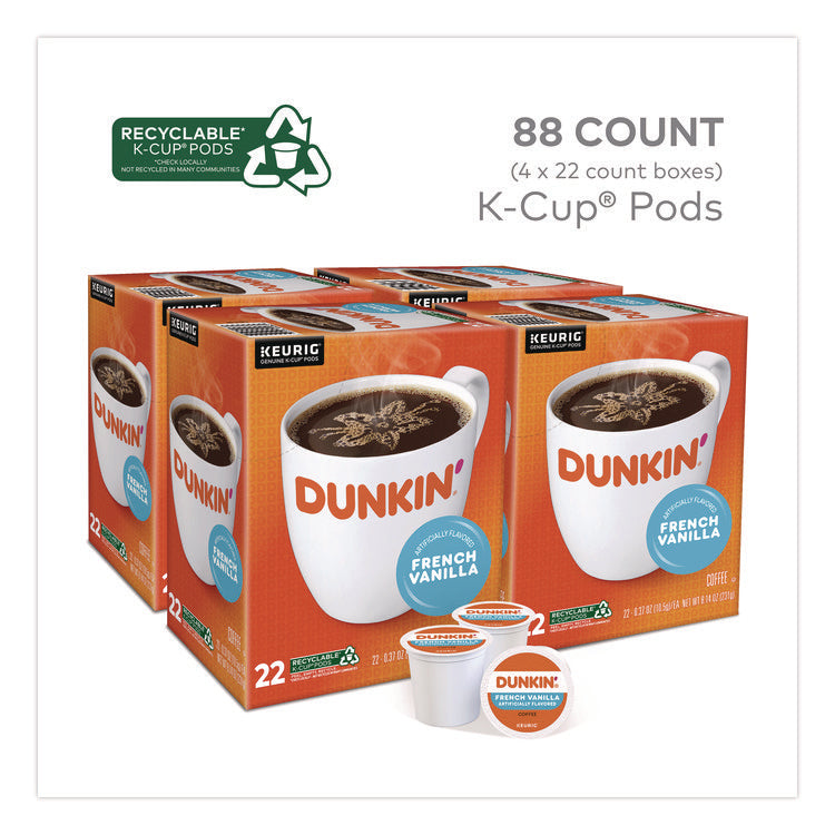 French Vanilla Coffee K-Cup Pods, 0.37 oz, 22/Box, 4 Boxes/Carton