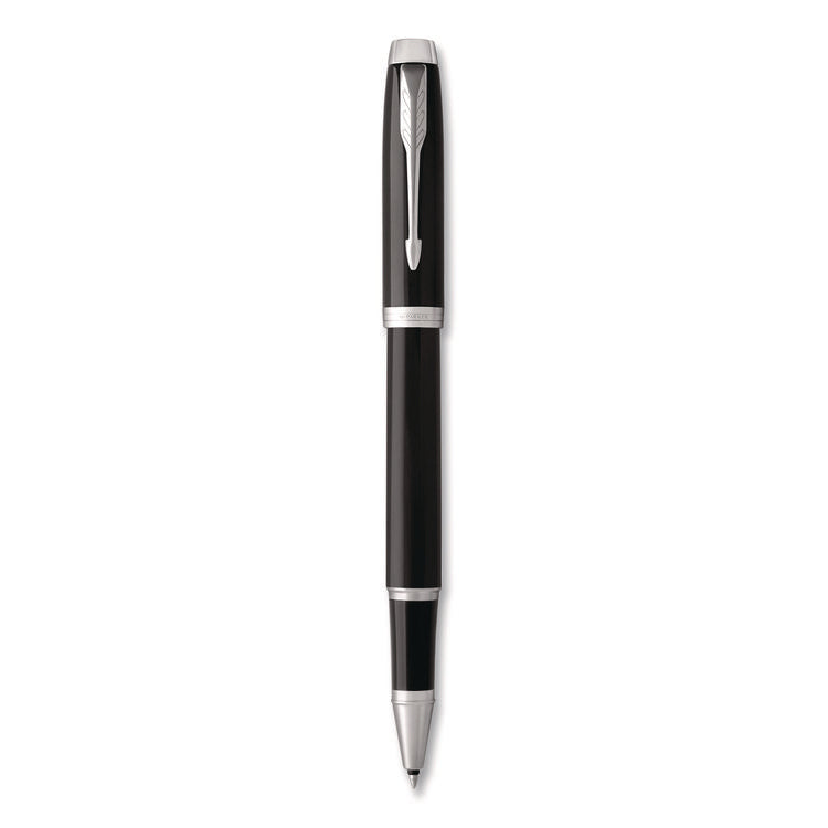IM Premium Rollerball Pen, Stick, Fine 0.7 mm, Black Ink, Black/Chrome Barrel