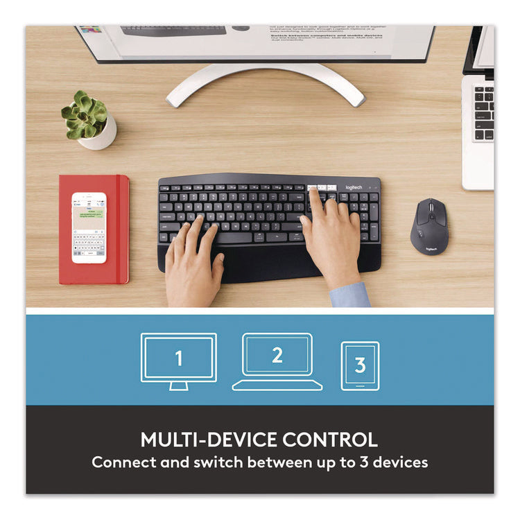 MK850 Performance Wireless Keyboard and Mouse Combo, 2.4 GHz Frequency/33 ft Wireless Range, Black