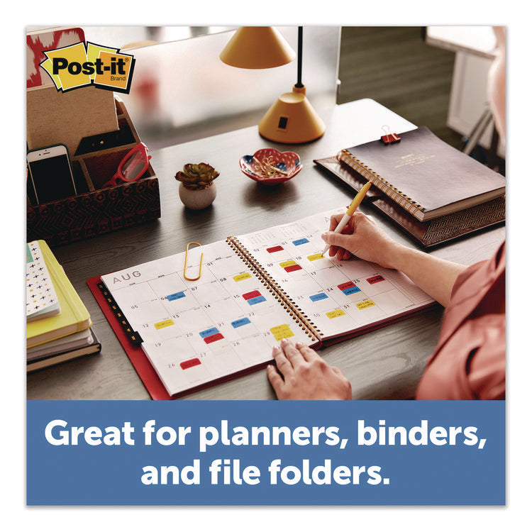 1" Plain Solid Color Tabs, 1/5-Cut, Assorted Colors, 1" Wide, 36/Pack