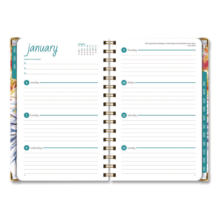 Seasons Tree Weekly/Monthly Planner, Seasons Tree Artwork, 8 x 5.5, Multicolor Cover, 14-Month: Nov 2024 to Dec 2025