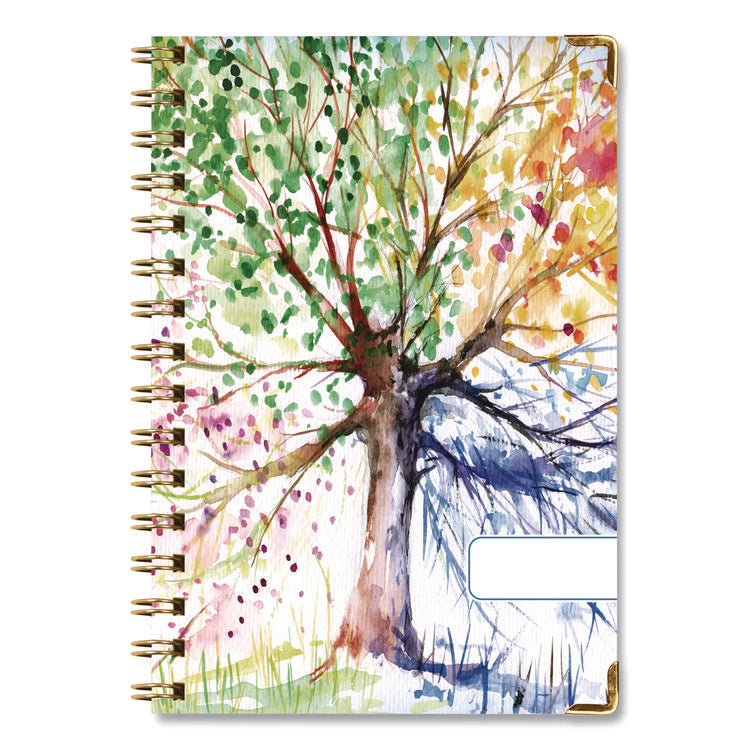 Seasons Tree Weekly/Monthly Planner, Seasons Tree Artwork, 8 x 5.5, Multicolor Cover, 14-Month: Nov 2024 to Dec 2025
