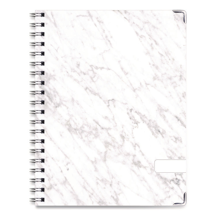 Marble Weekly/Monthly Planner, Marble Stone Artwork, 11 x 8.5, White/Gray/Silver Cover, 14-Month: Nov 2024 to Dec 2025