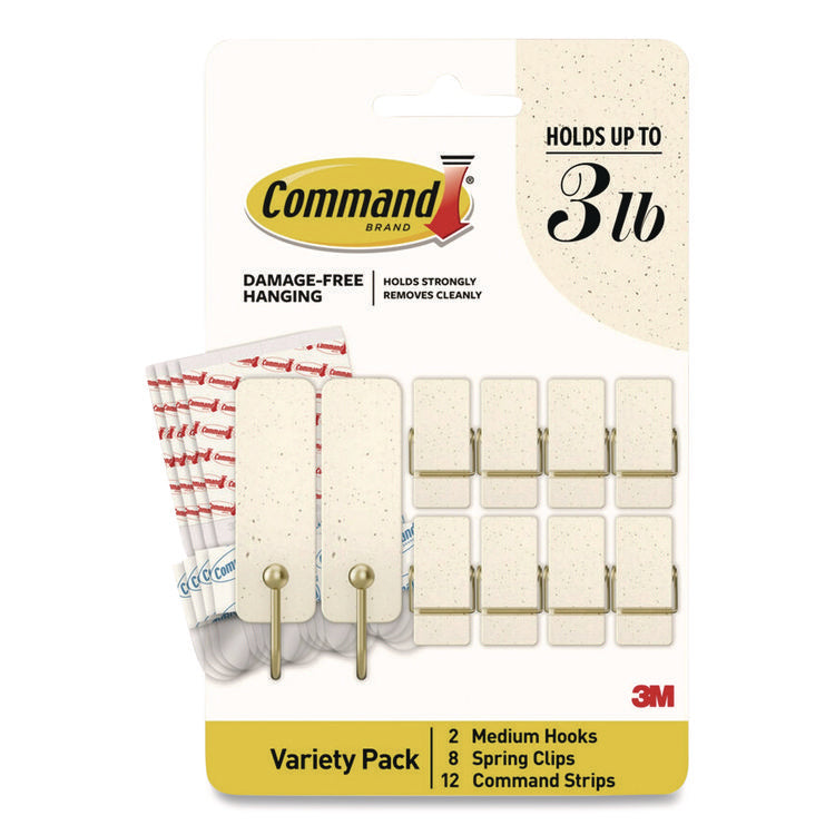 Limited Edition Hooks and Clips, Vanilla Bean, 3 lb Capacity, 2 Hooks, 8 Clips and 12 Strips/Pack