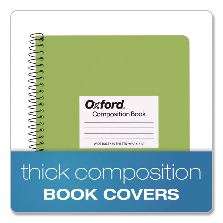 Spiralbound Composition Books, Wide/Legal Rule, Assorted Cover Colors, (80) 9.75 x 7.5 Sheets, 4/Pack