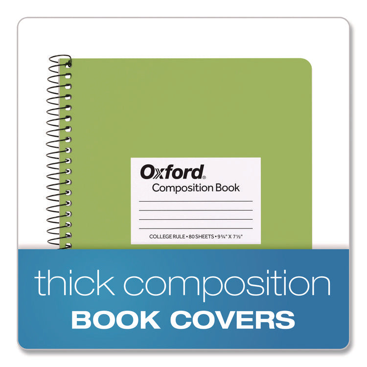 Spiralbound Composition Books, Medium/College Rule, Assorted Cover Colors, (80) 9.75 x 7.5 Sheets, 4/Pack