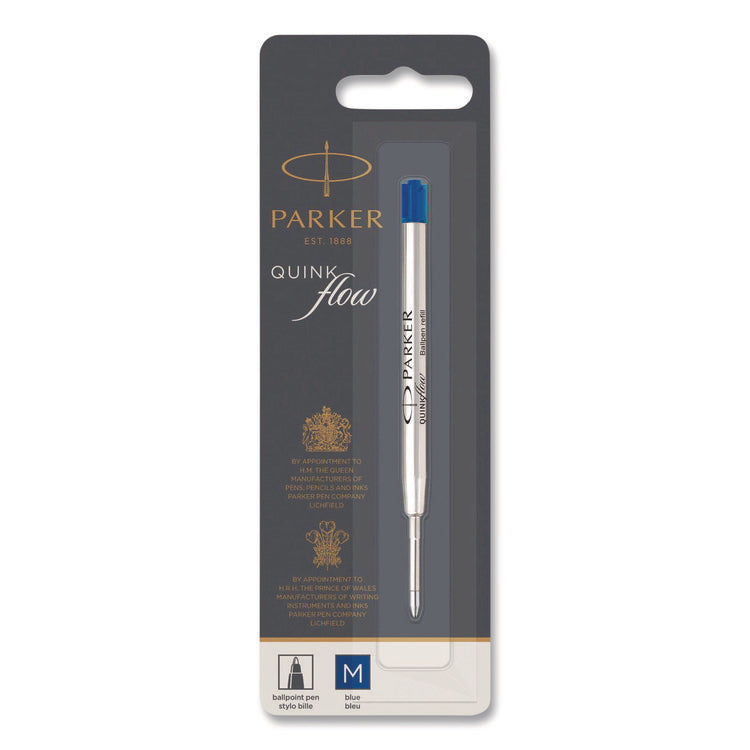 Refill For Parker Ballpoint Pens, Medium Conical Tip, Blue Ink