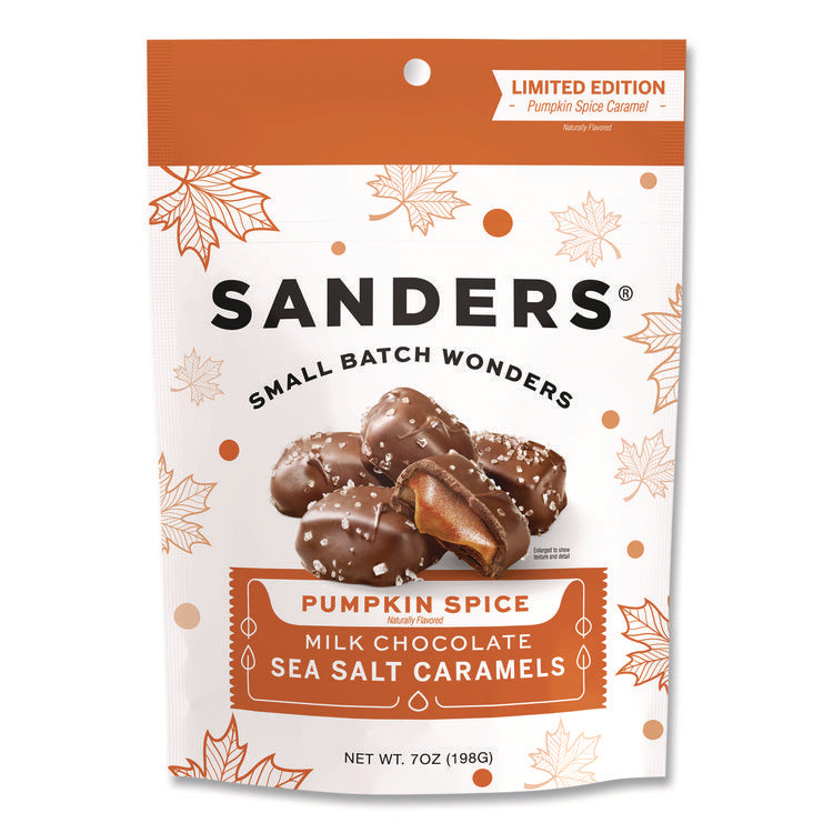 Small Batch Wonders Pumpkin Spice Milk Chocolate Sea Salt Caramels, 7 oz Packet