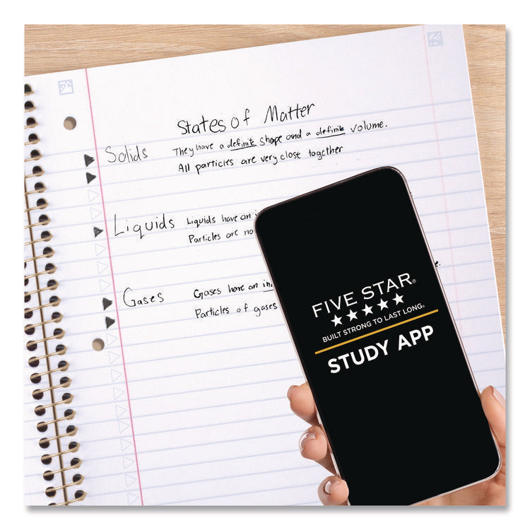 Brushy Moves Pastel Waves Design Notebook w/ Study App, 1-Subject, Wide/Legal Rule, Assorted Cover Color, (80)11 x 8.5 Sheets