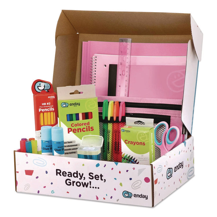 Back to School Supplies Kit for Grades K-5, Pink