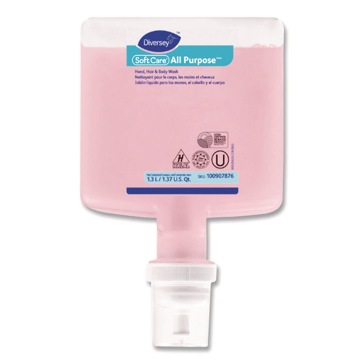 Soft Care All Purpose Hand, Hair and Body, Lemon Tea Splash Scent, 1.3 L, 6/Carton