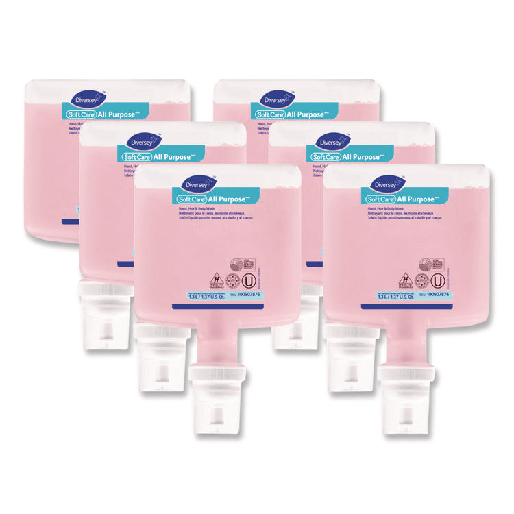Soft Care All Purpose Hand, Hair and Body, Lemon Tea Splash Scent, 1.3 L, 6/Carton