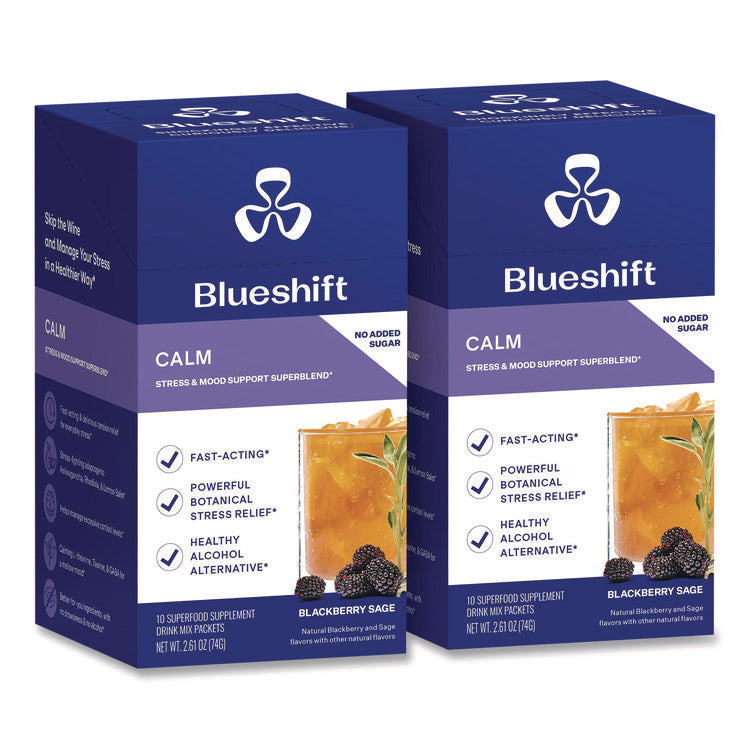 Calm Blackberry Sage Drink Mix, 0.23 oz Packets, 10/Pack, 2 Packs/Carton