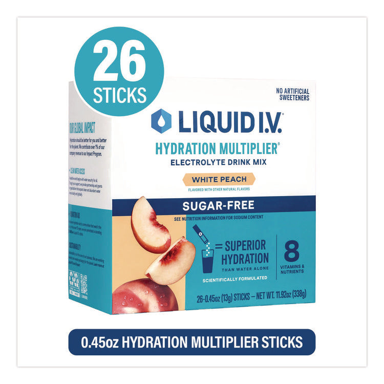 Sugar-Free Hydration Multiplier, White Peach, 26 Packets/Box