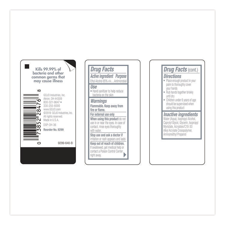 VF PLUS Hand Sanitizer Gel, 2 oz Flip-Cap Bottle, Fragrance-Free, 24/Carton