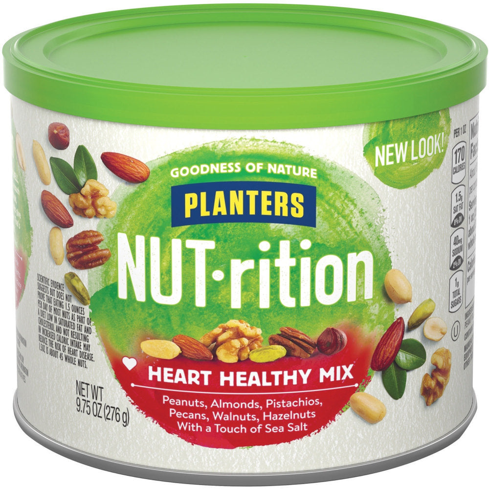 Planters Nut-rition Heart Healthy Mix, 9.75 Oz Canister
